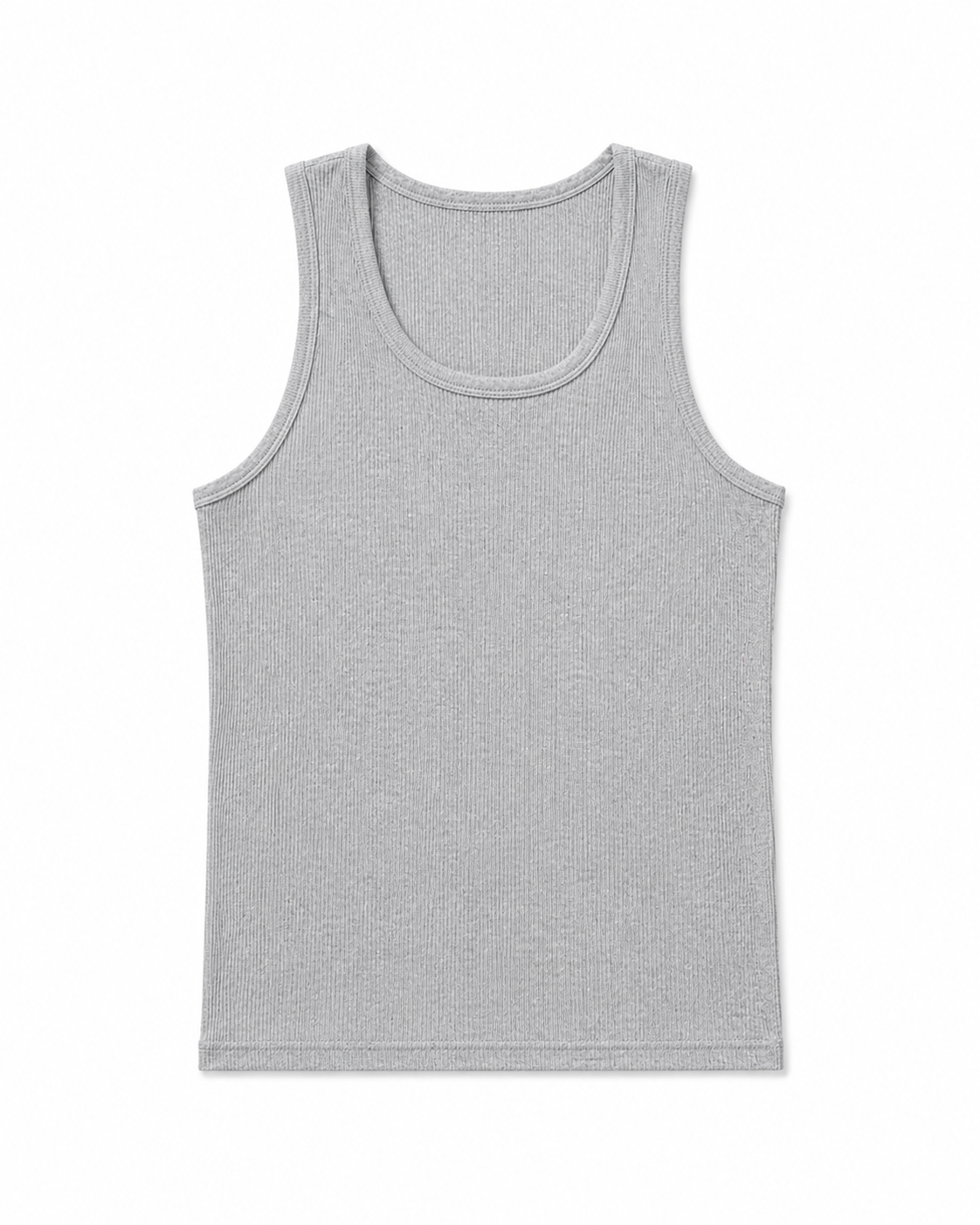 Premium Legacy Gray Melange Ribbed Tank Top