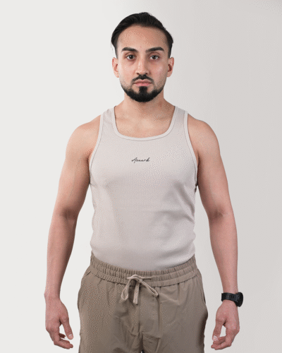 Premium Legacy Stone Beige Ribbed Tank Top
