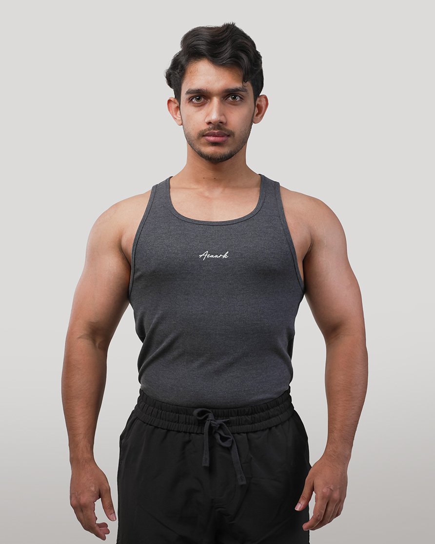 Premium Legacy Charcoal Grey Ribbed Tank Top
