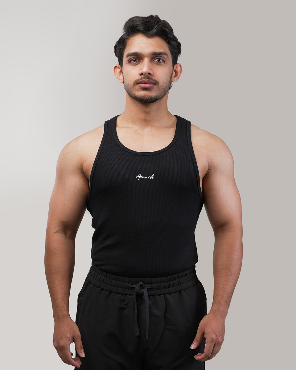 Premium Legacy Black Ribbed Tank Top